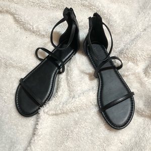 Black gladiator sandals